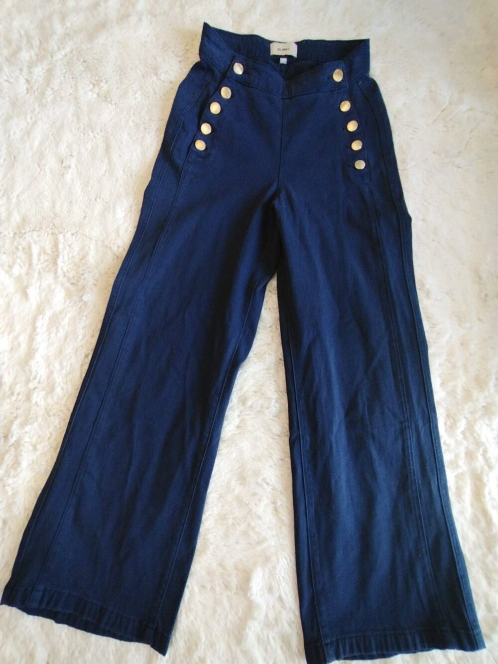 DL1961 Hepburn High Rise Wide Leg Sailor Jeans Navy - 23